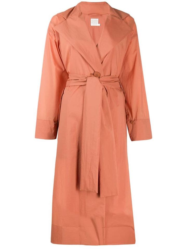 Pleats Please By Issey Miyake Belted Trench Coat - Orange