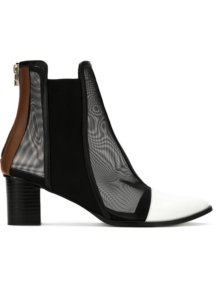 Gloria Coelho Mesh Panels Boots - Black