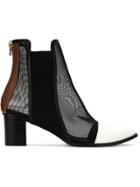 Gloria Coelho Mesh Panels Boots - Black