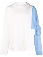 C2h4 Contrast Sleeve Hoodie - White