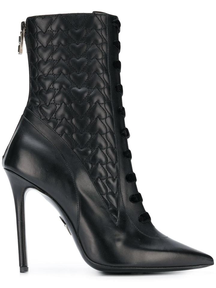 Aperlai Hearts Ankle Boots - Black