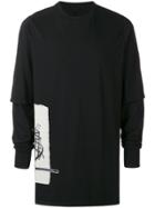 Rick Owens Drkshdw Loose-fit Layered Sweatshirt - Black