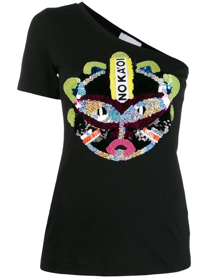 No Ka' Oi One Shoulder T-shirt - Black