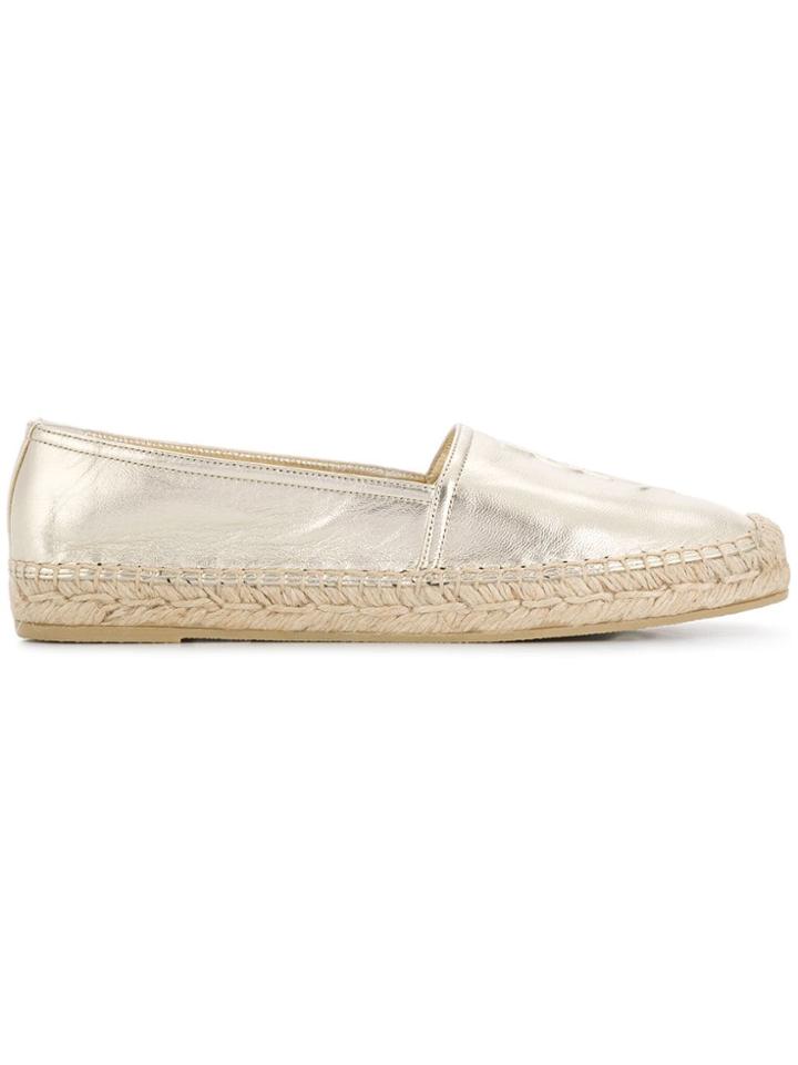 Saint Laurent Monogram Espadrilles - Gold