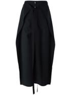 Mm6 Maison Margiela Wrap Front Cropped Trousers - Black