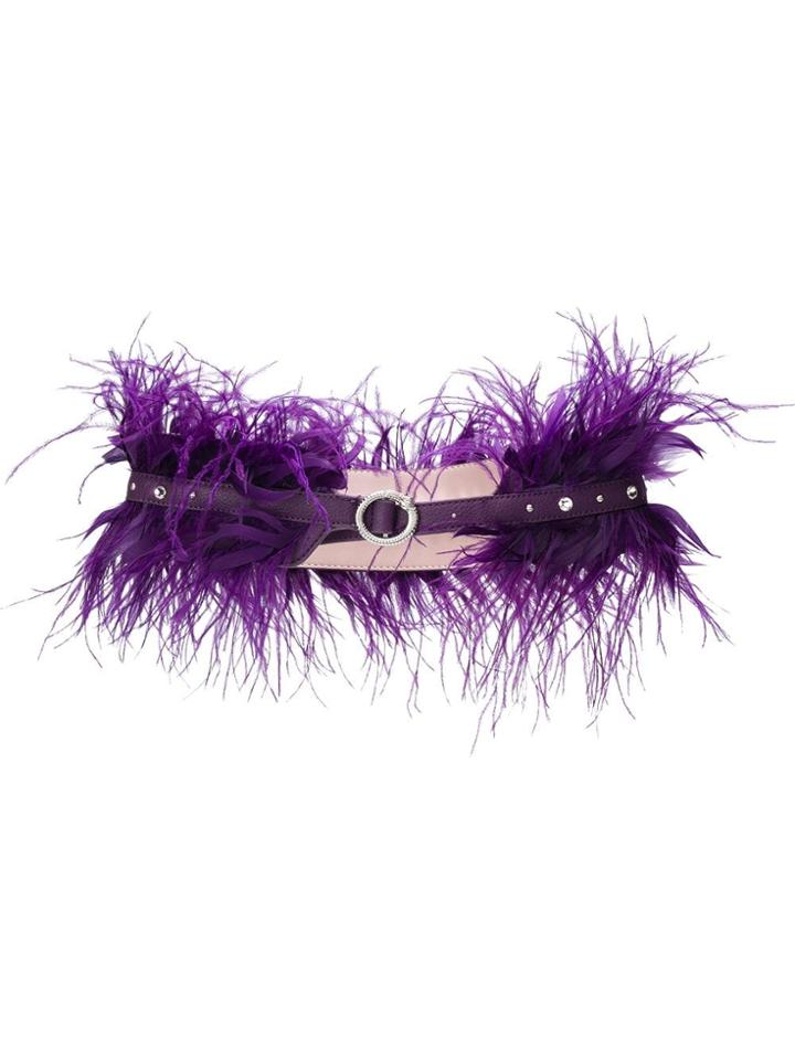 Liu Jo Feathered Thin Belt - Purple