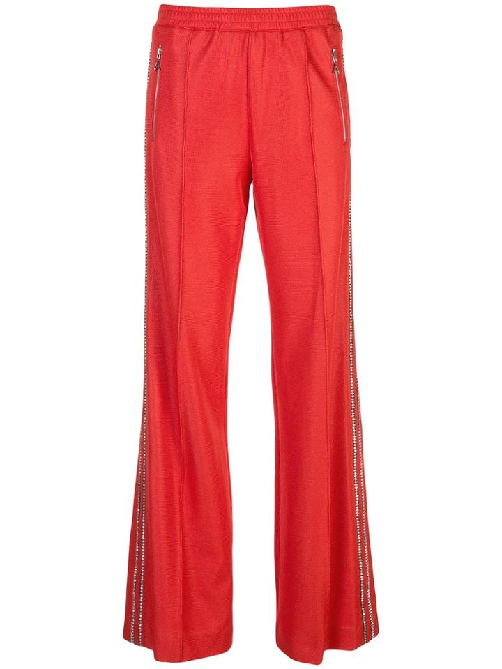 Area Embellished Stripe Track Trousers - Red