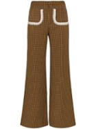 Shrimps Houndstooth Print Trousers - Brown