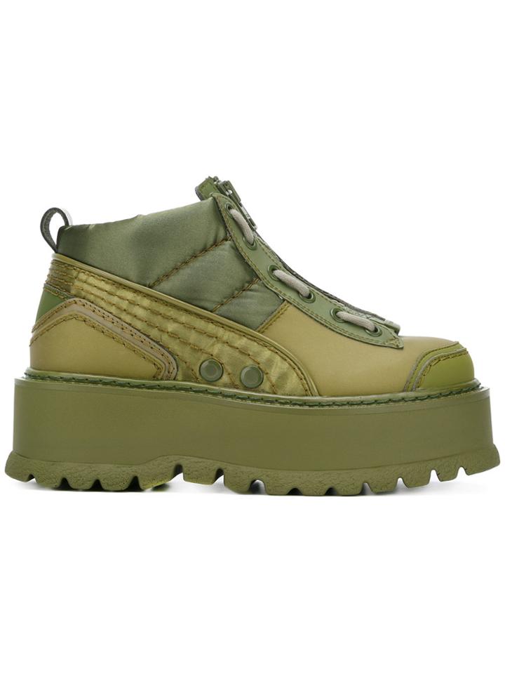 Fenty X Puma Platform Lace-up Sneakers - Green