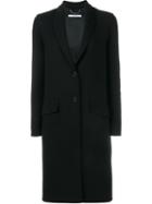 Givenchy Button Front Coat, Women's, Size: 40, Black, Polyamide/spandex/elastane/wool