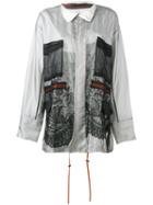 Quetsche Mesh Detail Jacket, Women's, Size: 34, White, Silk/polyester