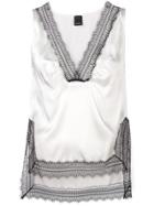 Pinko Lace Detailed Vest Top - White