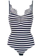 À La Garçonne Striped Bodysuit - White
