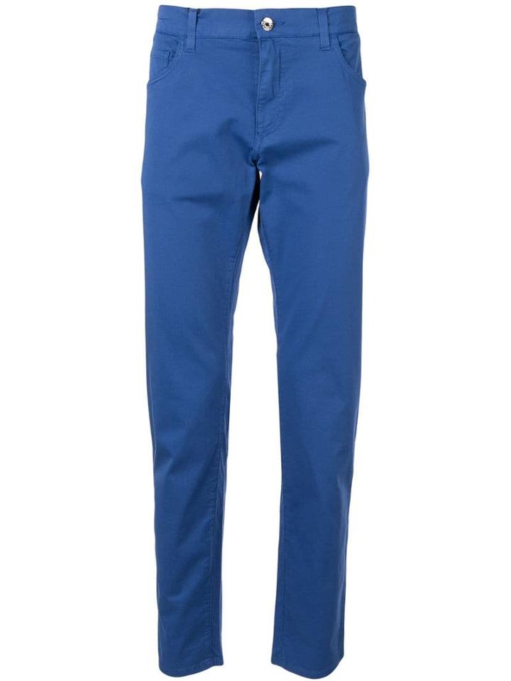 Dolce & Gabbana Embroidered Logo Cropped Trousers - Blue