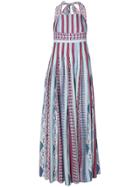 Le Sirenuse Pleat Detail Halterneck Dress - Multicolour