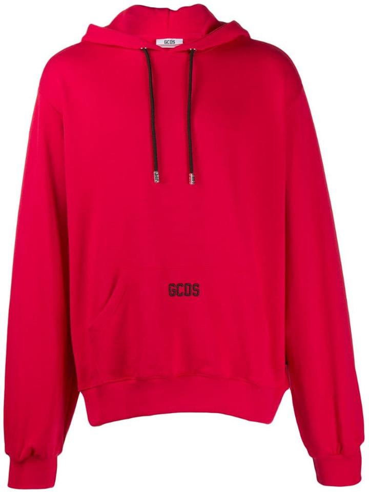 Gcds Oversized Logo Hoodie - Red