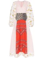 Ganni Sweeny Patchwork Cotton Dress - Neutrals