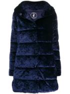 Save The Duck Velvet Effect Padded Jacket - Blue