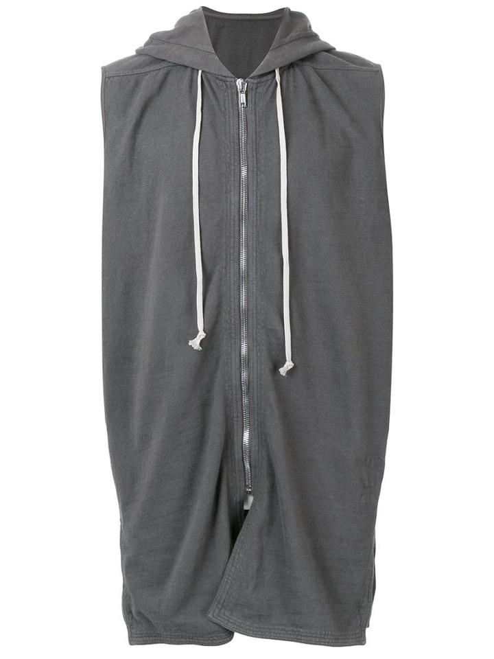 Rick Owens Drkshdw Hooded Zipped Tank, Men's, Size: Medium, Grey, Cotton