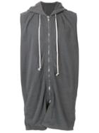 Rick Owens Drkshdw Hooded Zipped Tank, Men's, Size: Medium, Grey, Cotton