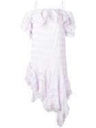 Philosophy Di Lorenzo Serafini - Asymmetric Ruffle Dress - Women - Polyamide/viscose - 40, Pink/purple, Polyamide/viscose