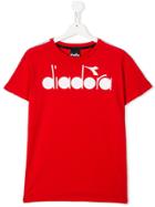 Diadora Junior Teen Contrasting Logo Print T-shirt - Red