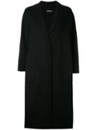 Loose-fit Midi Coat - Women - Angora/virgin Wool - 44, Black, Angora/virgin Wool, 's Max Mara