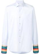 Paul Smith Striped Cuff Shirt, Men's, Size: 16, Blue, Cotton