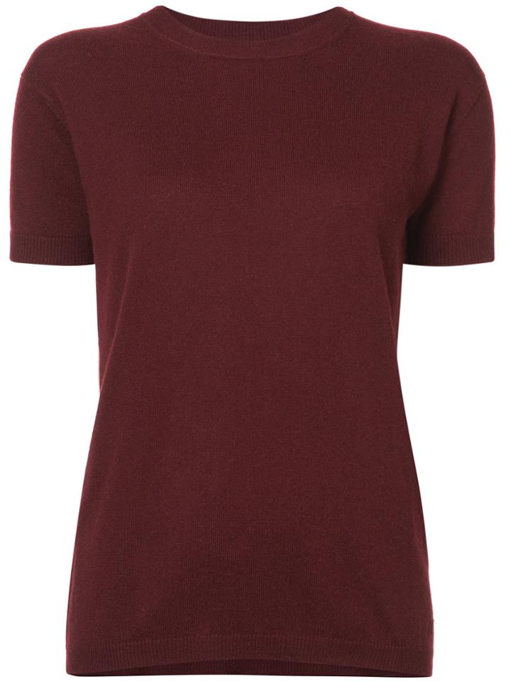 Alexandra Golovanoff Short Sleeve Knit Top - Red