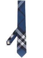 Burberry Modern Cut Check Tie - Blue