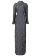 Christian Siriano Textured Evening Dress, Women's, Size: 6, Grey, Polyester