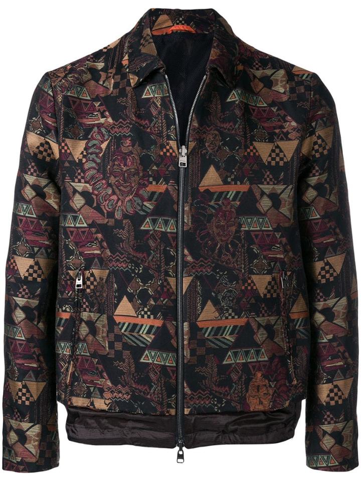 Etro Textured Jacquard Bomber Jacket - Black