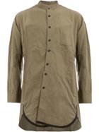 Ziggy Chen Asymmetric Band Collar Shirt - Green