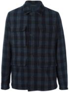Z Zegna Tartan Shirt-style Coat, Men's, Size: Xxl, Blue, Polyester/wool