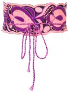 Figue Floral Embroidered Wrap Belt - Pink & Purple