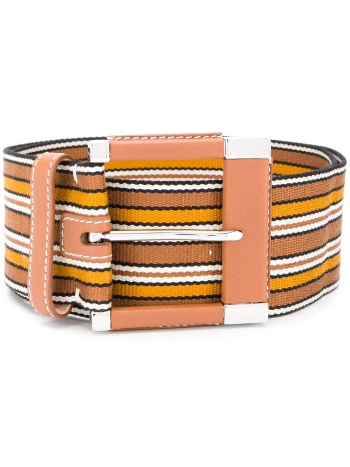 Loro Piana Striped Belt - Brown