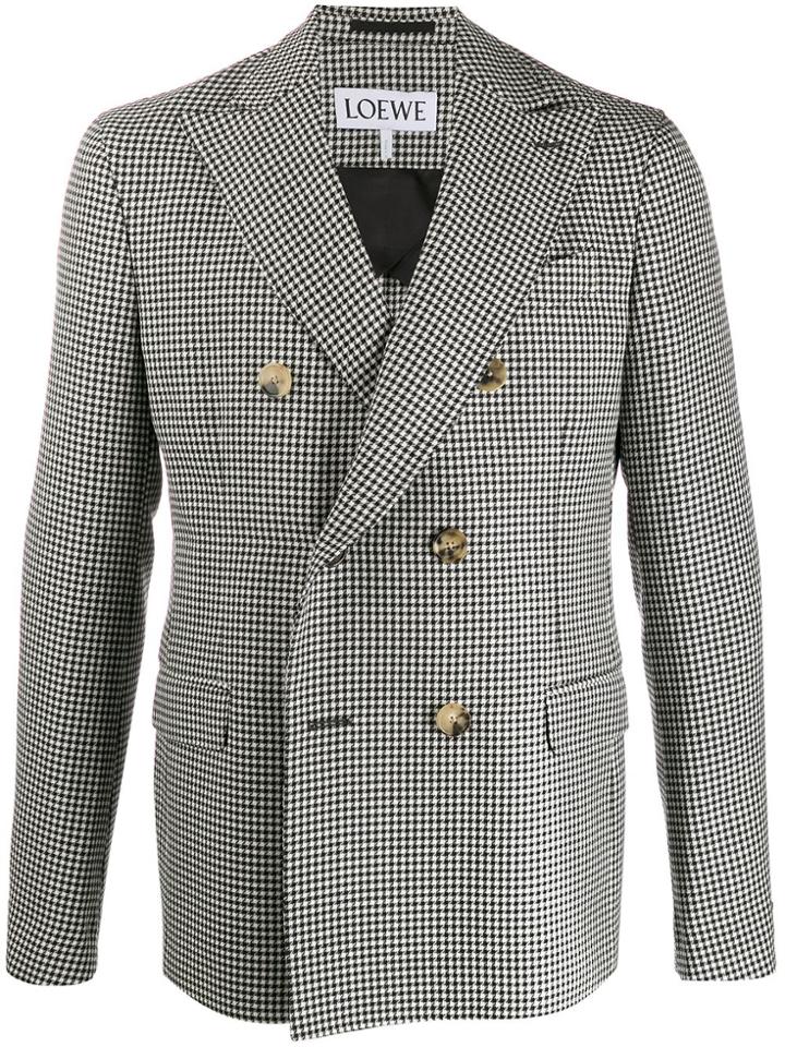 Loewe Houndstooth Double-breasted Blazer - Black