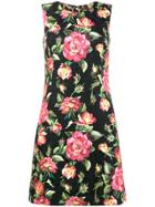 Dolce & Gabbana Sleeveless Floral Brocade Dress - Black