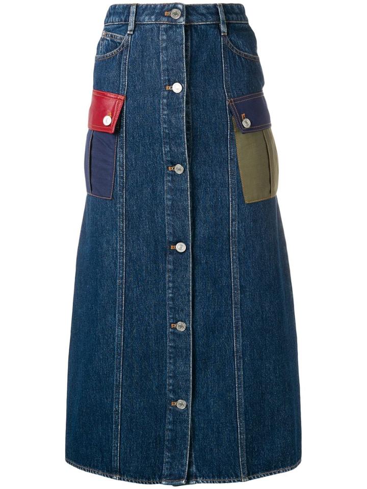 Sonia Rykiel Denim Midi Skirt - Blue