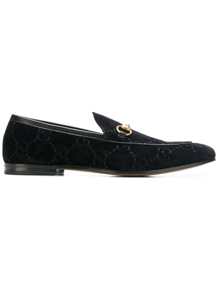 Gucci Jordaan Gg Velvet Loafers - Black
