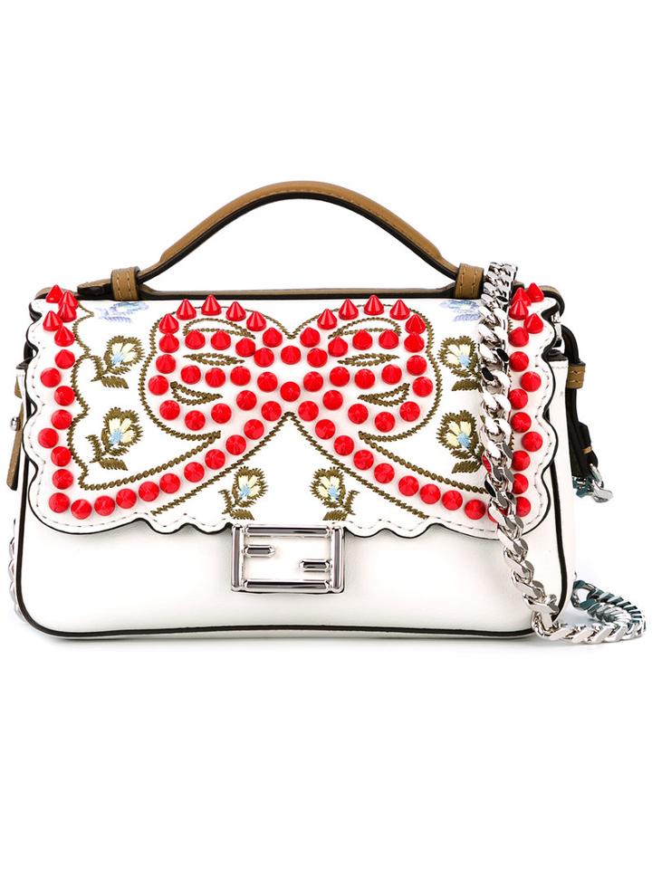 Fendi - Baguette Embellished Bag - Women - Calf Leather - One Size, Women's, Green, Calf Leather