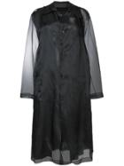 Maison Margiela Sheer-sleeve Fitted Coat - Black