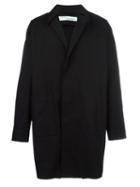 Off-white Oversized Coat, Adult Unisex, Size: Medium, Black, Cotton