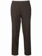 Kiltie Cropped Straight Leg Trousers - Brown