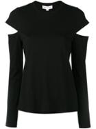 Robert Rodriguez - Slit Longsleeves T-shirt - Women - Cotton - Xs, Black, Cotton