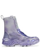 Rombaut Ridged Sole Lace-up Boots - Purple