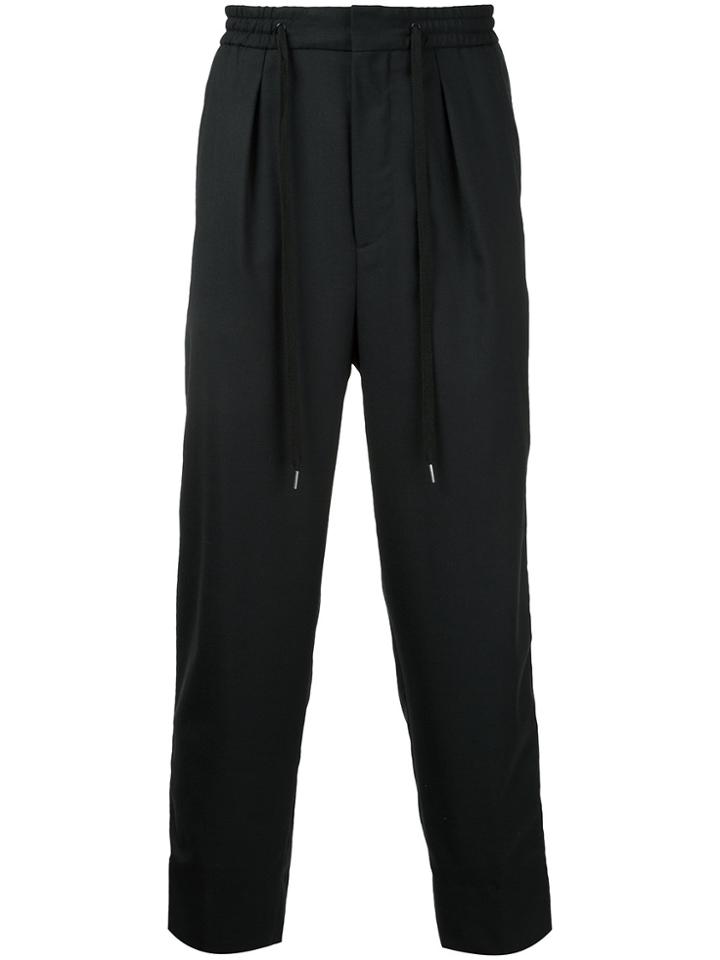 Monkey Time Cropped Track Pants - Black