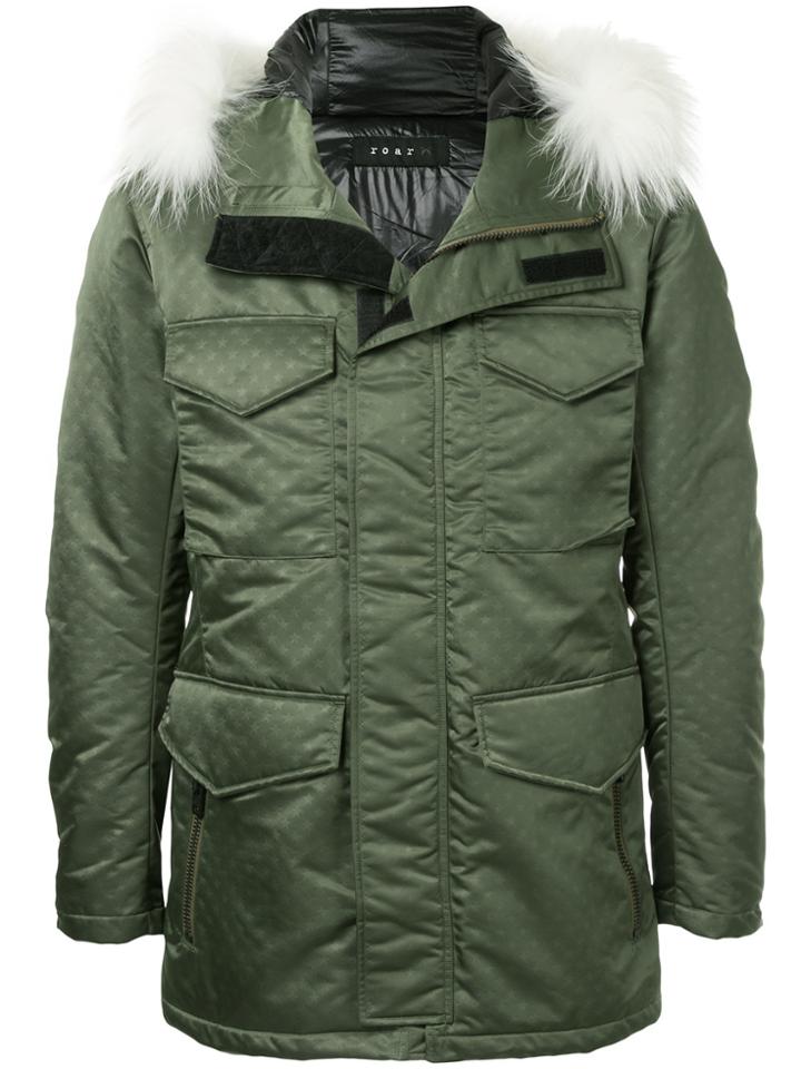 Roar Padded Rear Graphic Coat - Green