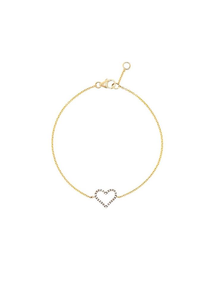 Rosa De La Cruz Micro Diamond Heart Bracelet, Women's, Black