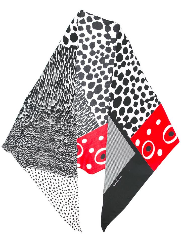 Pierre-louis Mascia Spots And Stripes Scarf, Women's, Black, Silk